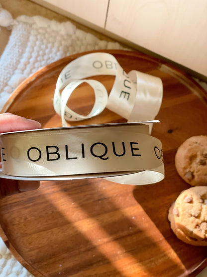 Personalized satin ribbon in vibrant colors for gifts, branding, celebrations, and special events 
Cream - LemonadeStationery