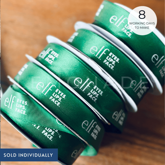 Personalized satin ribbon in vibrant colors for gifts, celebrations, and special events. Emerald Green - LemonadeStationery