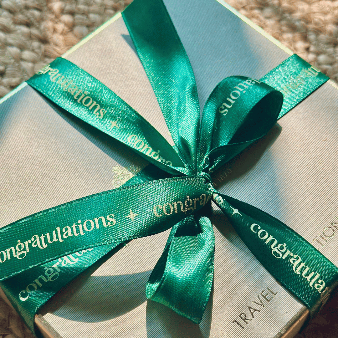 Personalized - Satin Ribbon - Emerald Green - LemonadeStationery