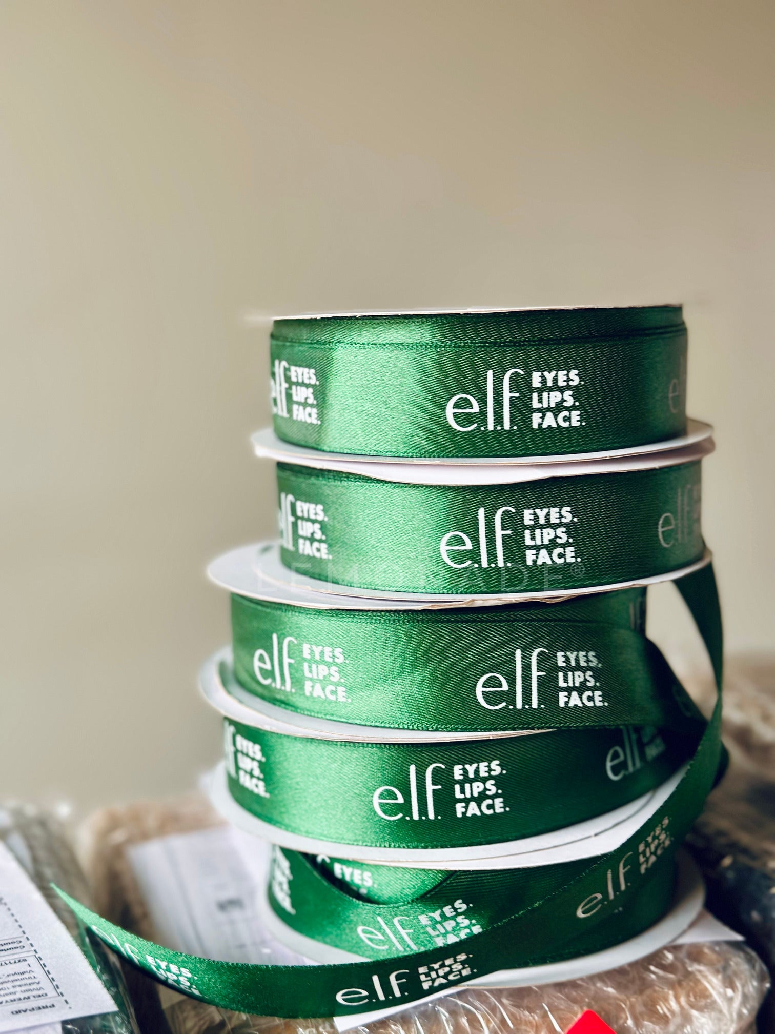 Personalized satin ribbon in vibrant colors for gifts, celebrations, and special events. Emerald Green - LemonadeStationery