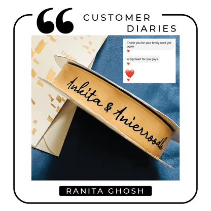 Personalized satin ribbon in vibrant colors for gifts, celebrations, and special events  Gold - LemonadeStationery