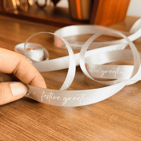 Personalized - Satin Ribbon - Silver - LemonadeLuxe Gifting