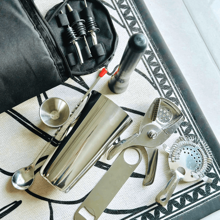 Personalized - Shake & Serve Bar Kit | Complete Bar Set - Pouch Style - LemonadeHome