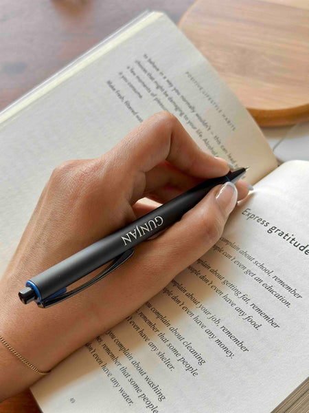 Personalised metal blue ink ball pen with name engraving