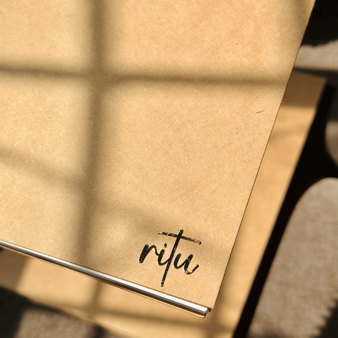 Personalized - Spiral Kraft Notebook - Gold - A4 Size - LemonadeStationery