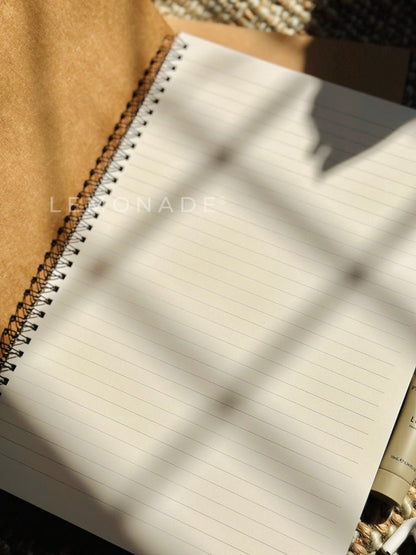 Personalized - Spiral Kraft Notebook - Gold - A4 Size - LemonadeStationery