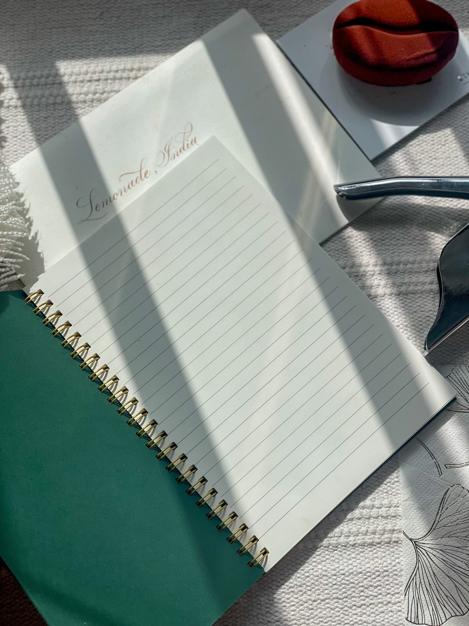 Personalized - Spiral Notebook - Gold Speck - Green - LemonadeStationery