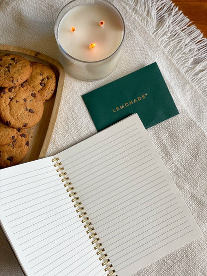 Texture shot of the premium matte finish cover and high-quality paper