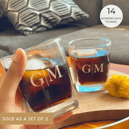 Personalized - The Monogram Noir Whiskey Duo - Set of 2 - LemonadeHome