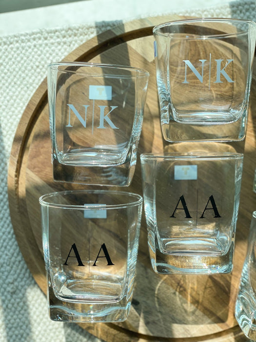 Personalized - The Monogram Noir Whiskey Duo - Set of 2 - LemonadeHome