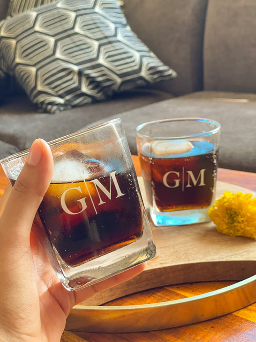 Personalized - The Monogram Noir Whiskey Duo - Set of 2 - LemonadeHome