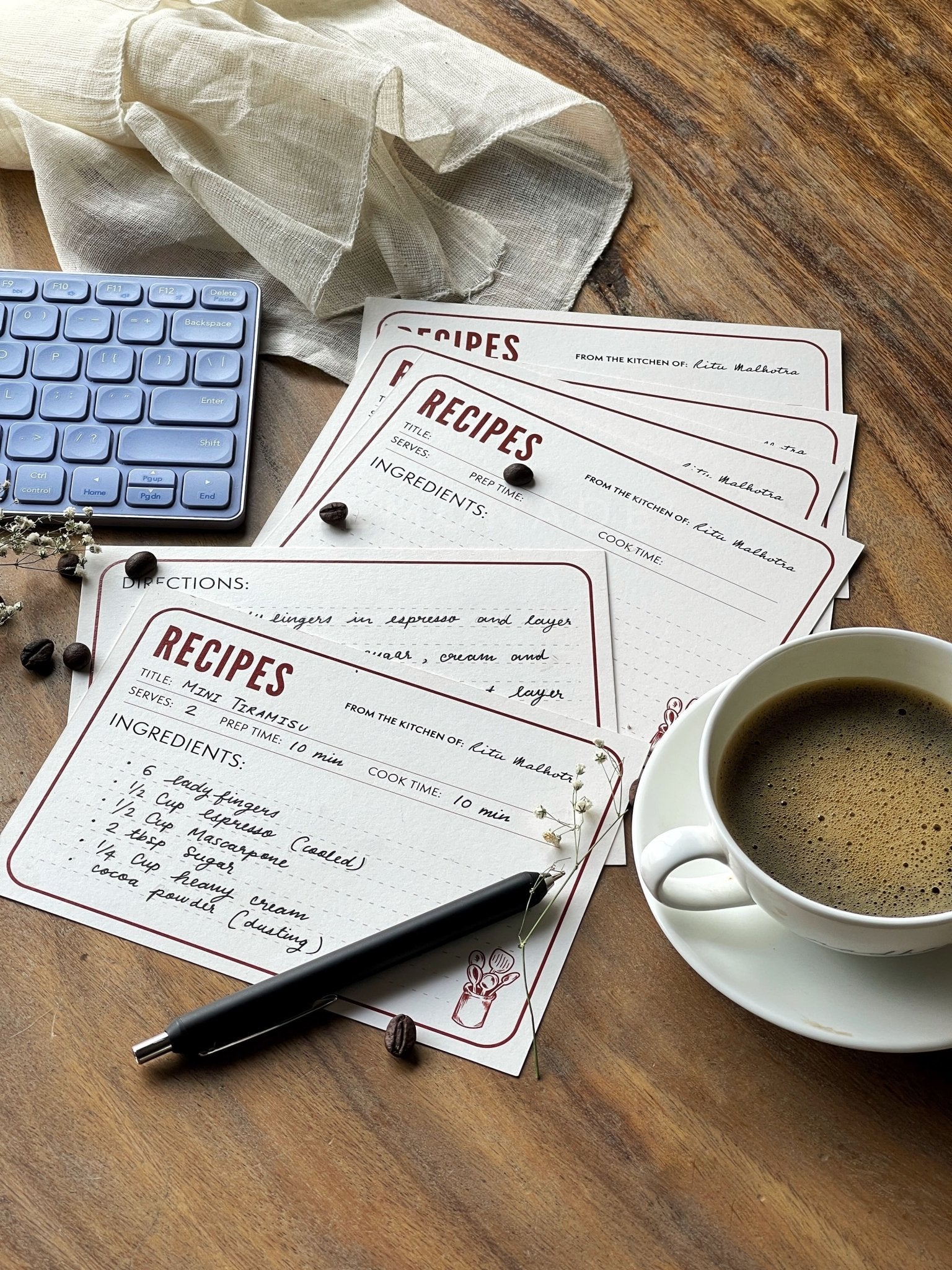 Personalized - The Signature Recipe Card - Set of 30 - LemonadeHome