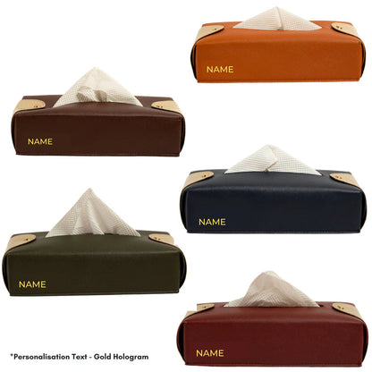 Personalized Tissue Box Cover - Vegan Leather - Lemonade