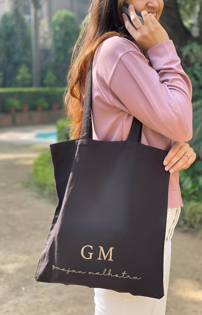 Personalized - Tote Bag - Black - Acronym - LemonadeHome