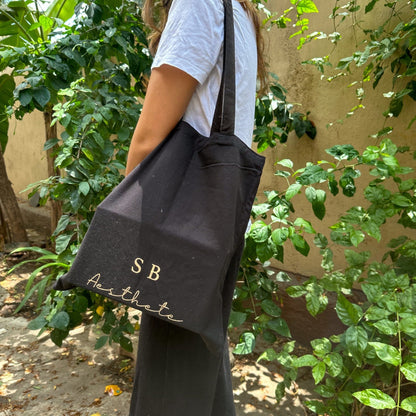 Personalized - Tote Bag - Black - Acronym - LemonadeHome