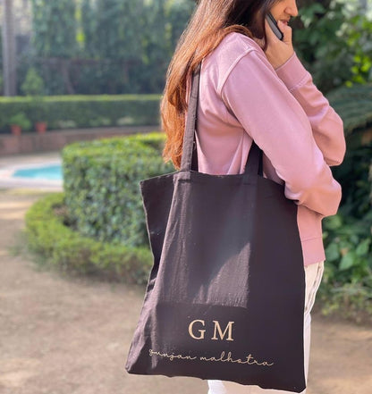 Personalized - Tote Bag - Black - Acronym - LemonadeHome