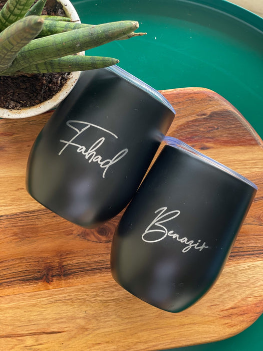 Personalized Travel Mug - Signature - Black - LemonadeHome