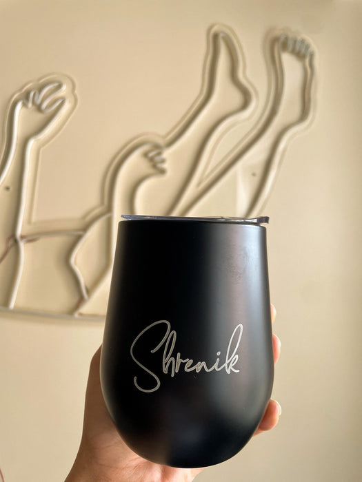 Personalized Travel Mug - Signature - Black - LemonadeHome