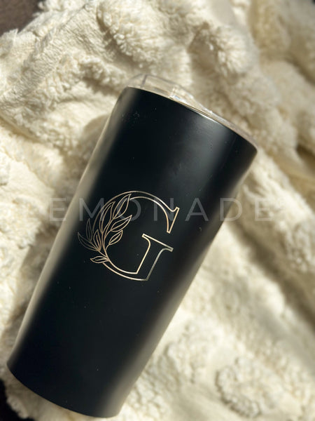 Personalized - Travel Mug - Venti - Black - Initial - LemonadeHome