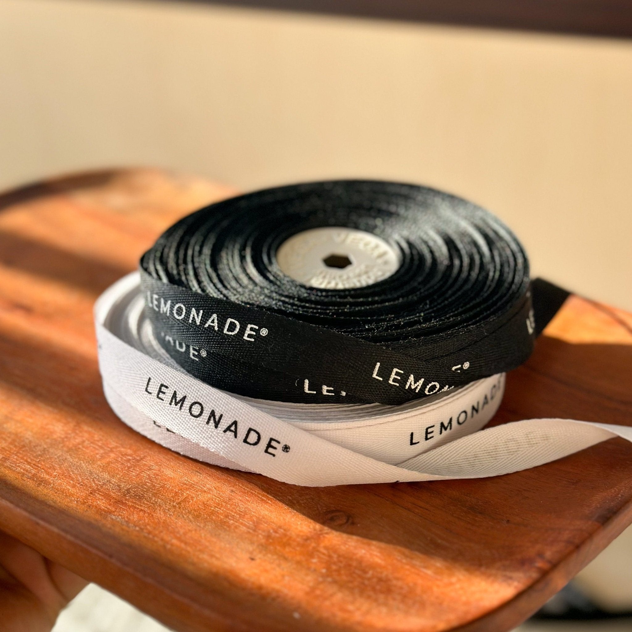 Personalized twill ribbon in vibrant colors for gifts, celebrations, and special events. Black - LemonadeStationery