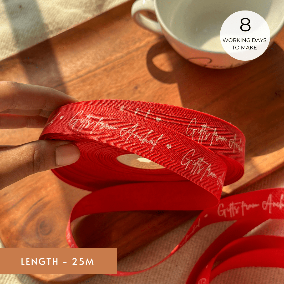 Personalized twill ribbon in vibrant colors for gifts, celebrations, and special events.
Red - 20mm - LemonadeStationery