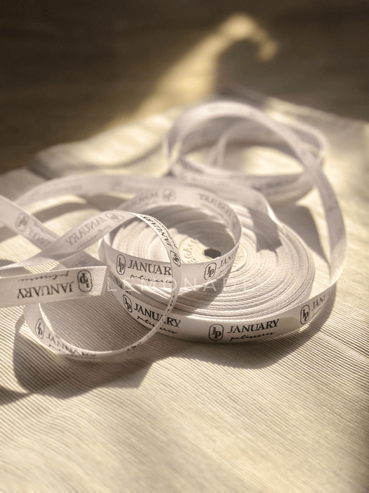 Personalized Twill Ribbon - White - LemonadeStationery