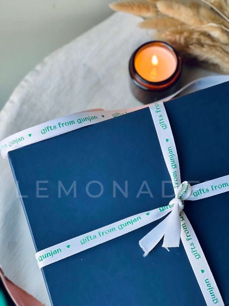 Personalized twill ribbon in vibrant colors for gifts, celebrations, and special events. White - LemonadeStationery