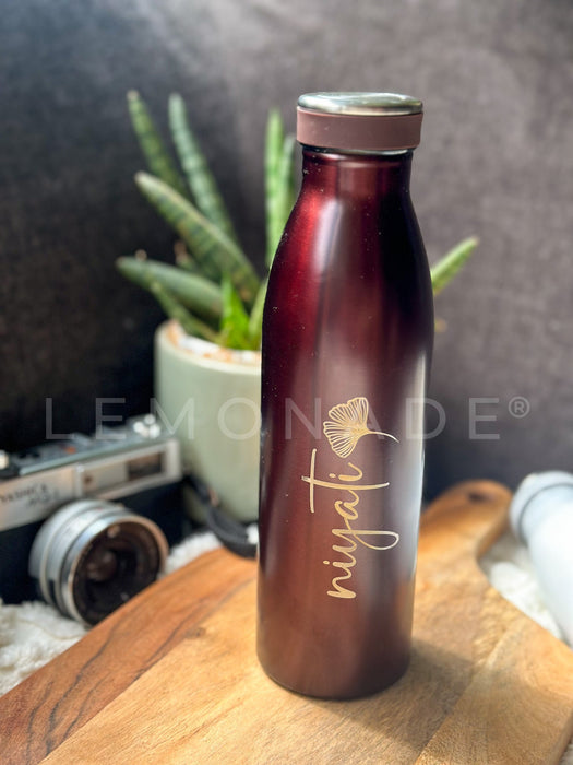 Personalized - Vaccum Bottle - Mahogany - LemonadeHome