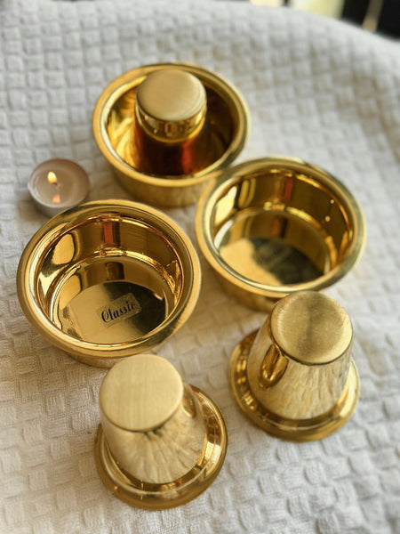 Personalized - Vintage Brass Coffee Cup - Set of 2 - LemonadeHome