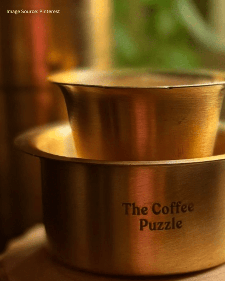 Personalized - Vintage Brass Coffee Cup - Set of 2 - LemonadeHome