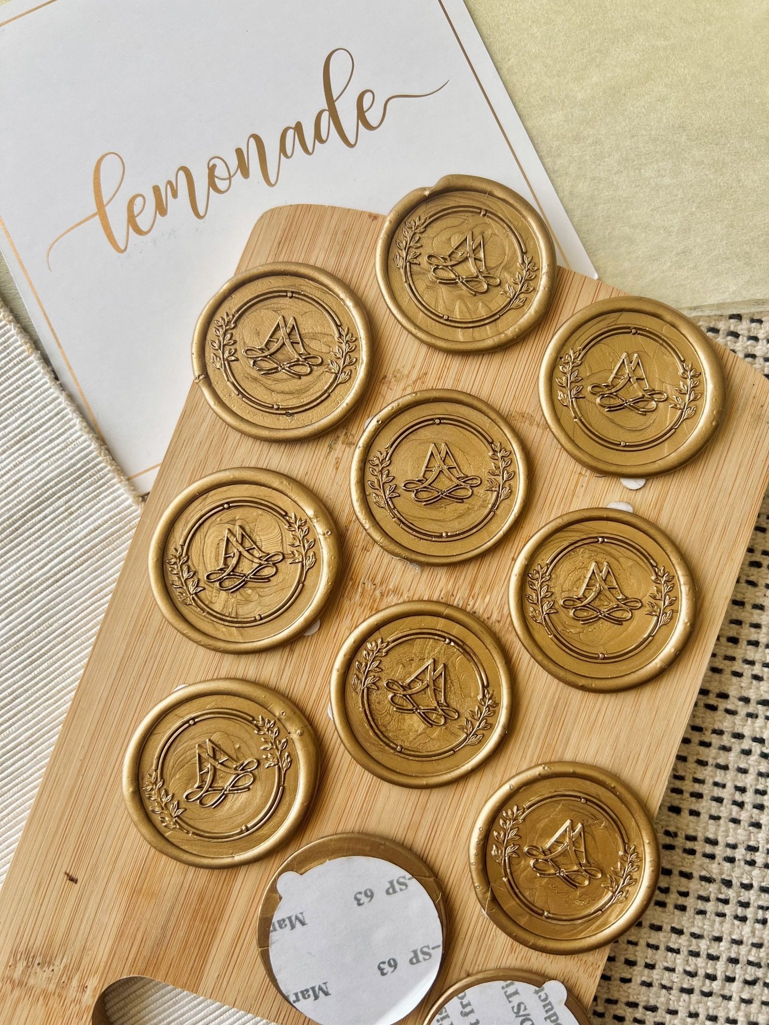 Personalized - Wax Seal Stamp and Self Adhesive | Peel - n - Stick Wax Stickers - LemonadeCustom Stamps