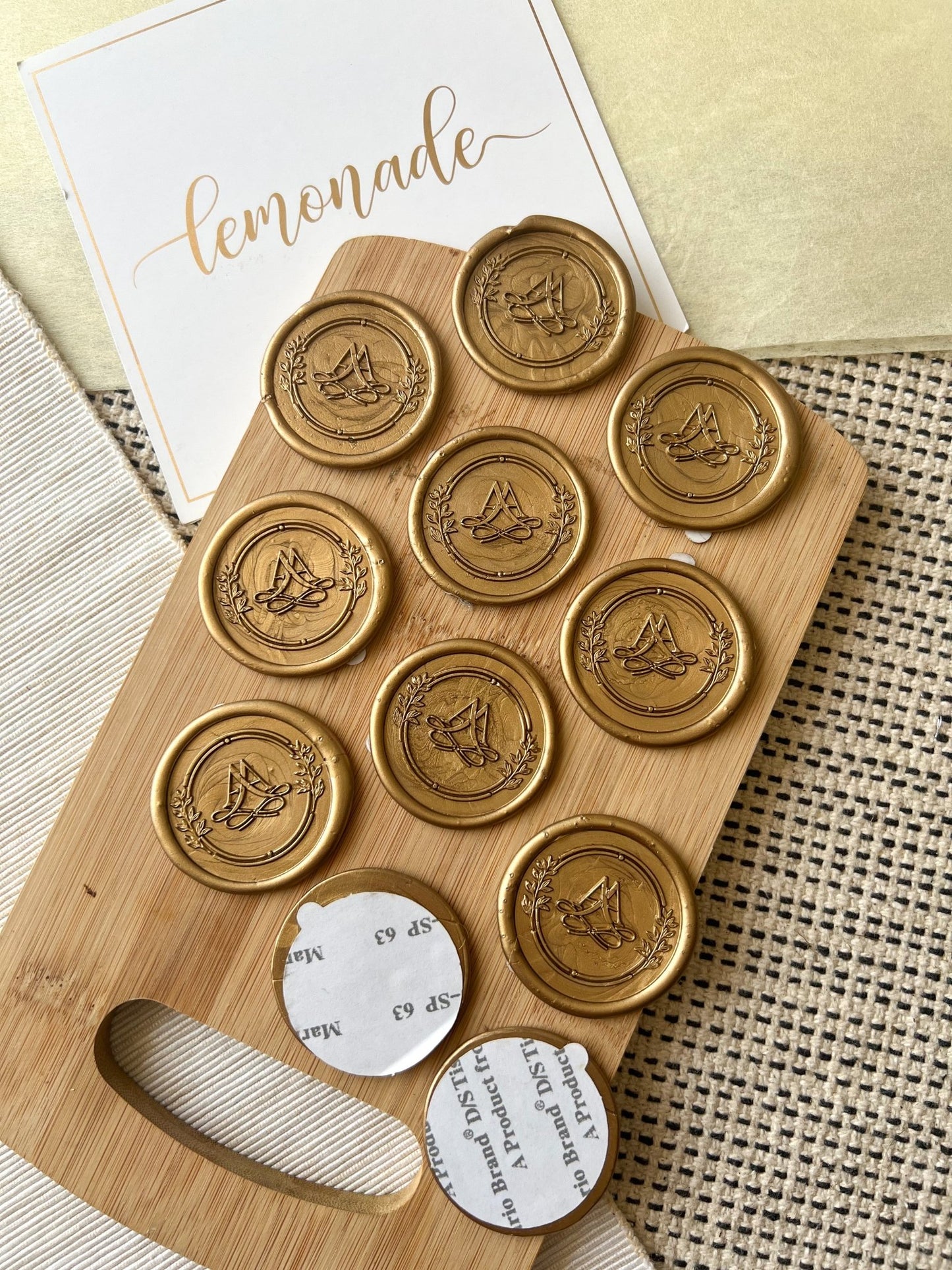 Personalized - Wax Seal Stamp and Self Adhesive | Peel - n - Stick Wax Stickers - LemonadeCustom Stamps