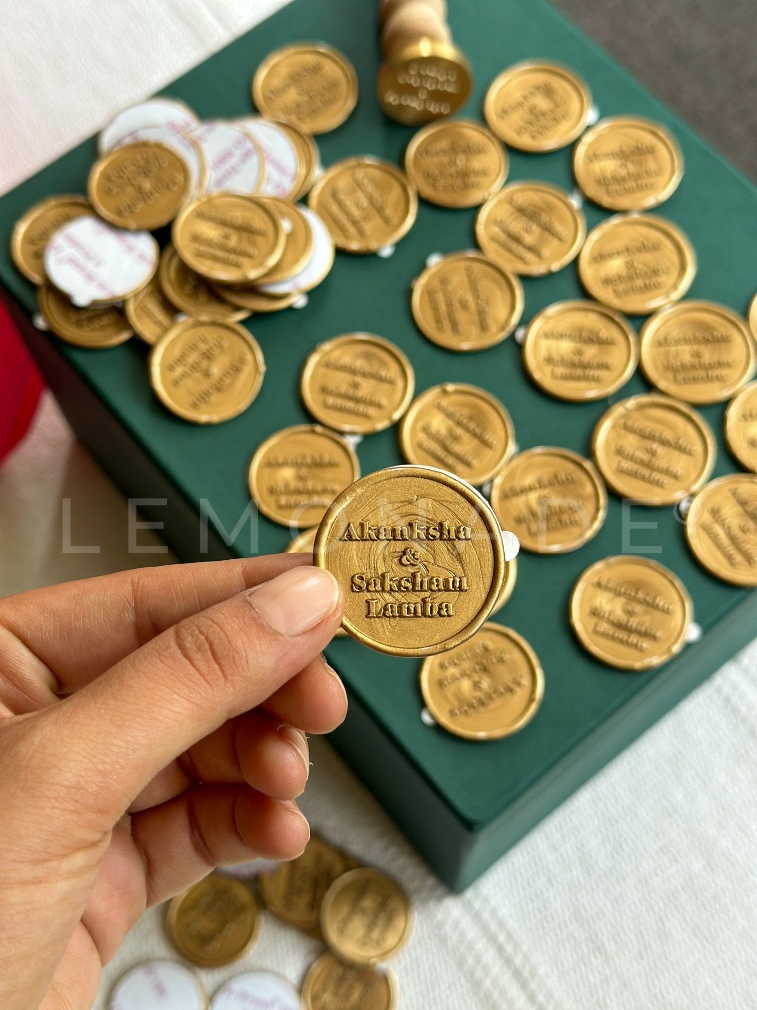 Personalized - Wax Seal Stamp and Self Adhesive | Peel - n - Stick Wax Stickers - LemonadeCustom Stamps