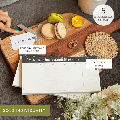 Personalized - Weekly Memo Pad - Planner - LemonadeStationery