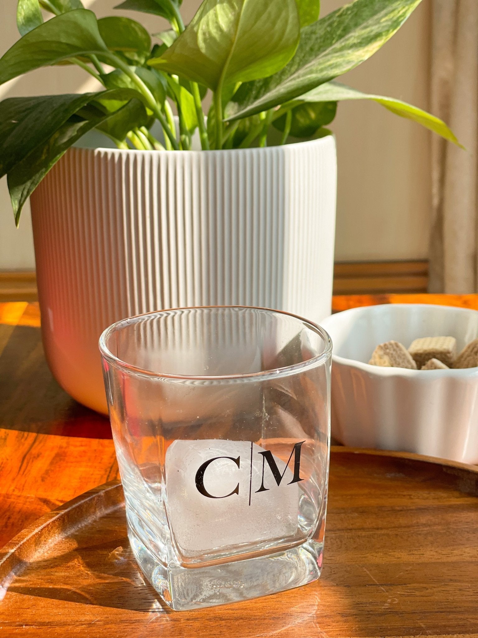 Personalized - Whiskey Glasses - Monogram - Black - Set of 2 - LemonadeHome