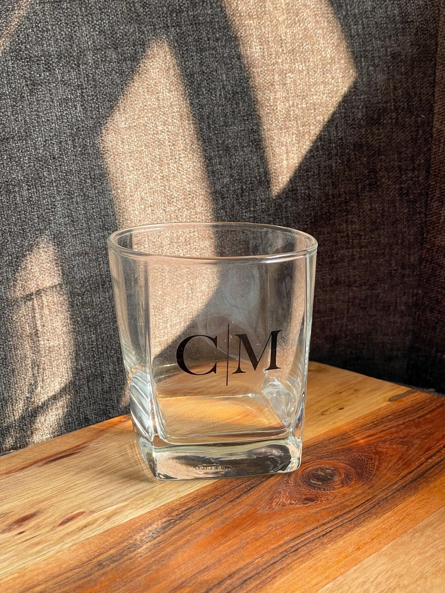 Personalized - Whiskey Glasses - Monogram - Black - Set of 2 - LemonadeHome