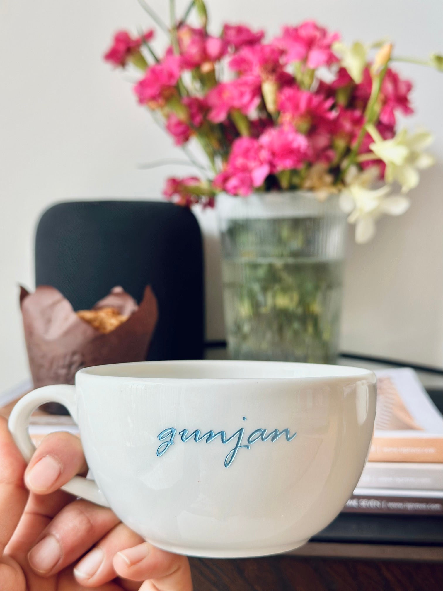 Personalized White Cappuccino Mug | Custom Ceramic Coffee Mug with Name | Artisan Collection - Cursive - LemonadeHome