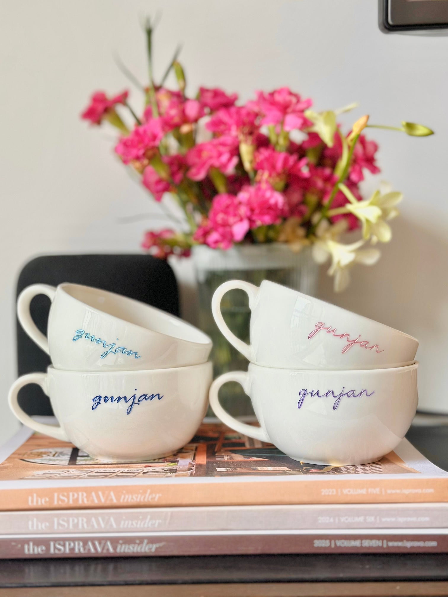 Personalized White Cappuccino Mug | Custom Ceramic Coffee Mug with Name | Artisan Collection - Cursive - LemonadeHome