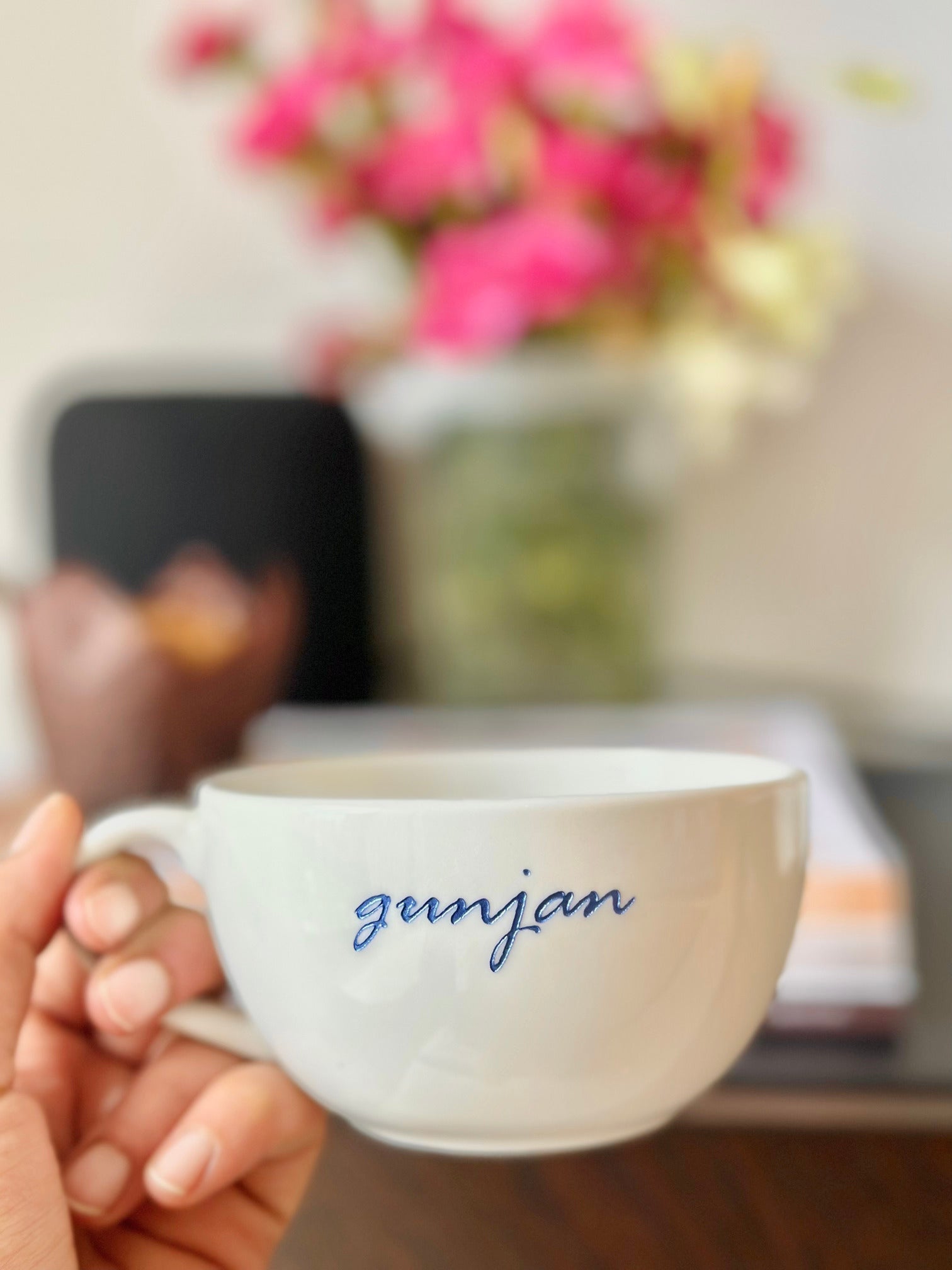 Personalized White Cappuccino Mug | Custom Ceramic Coffee Mug with Name | Artisan Collection - Cursive - LemonadeHome