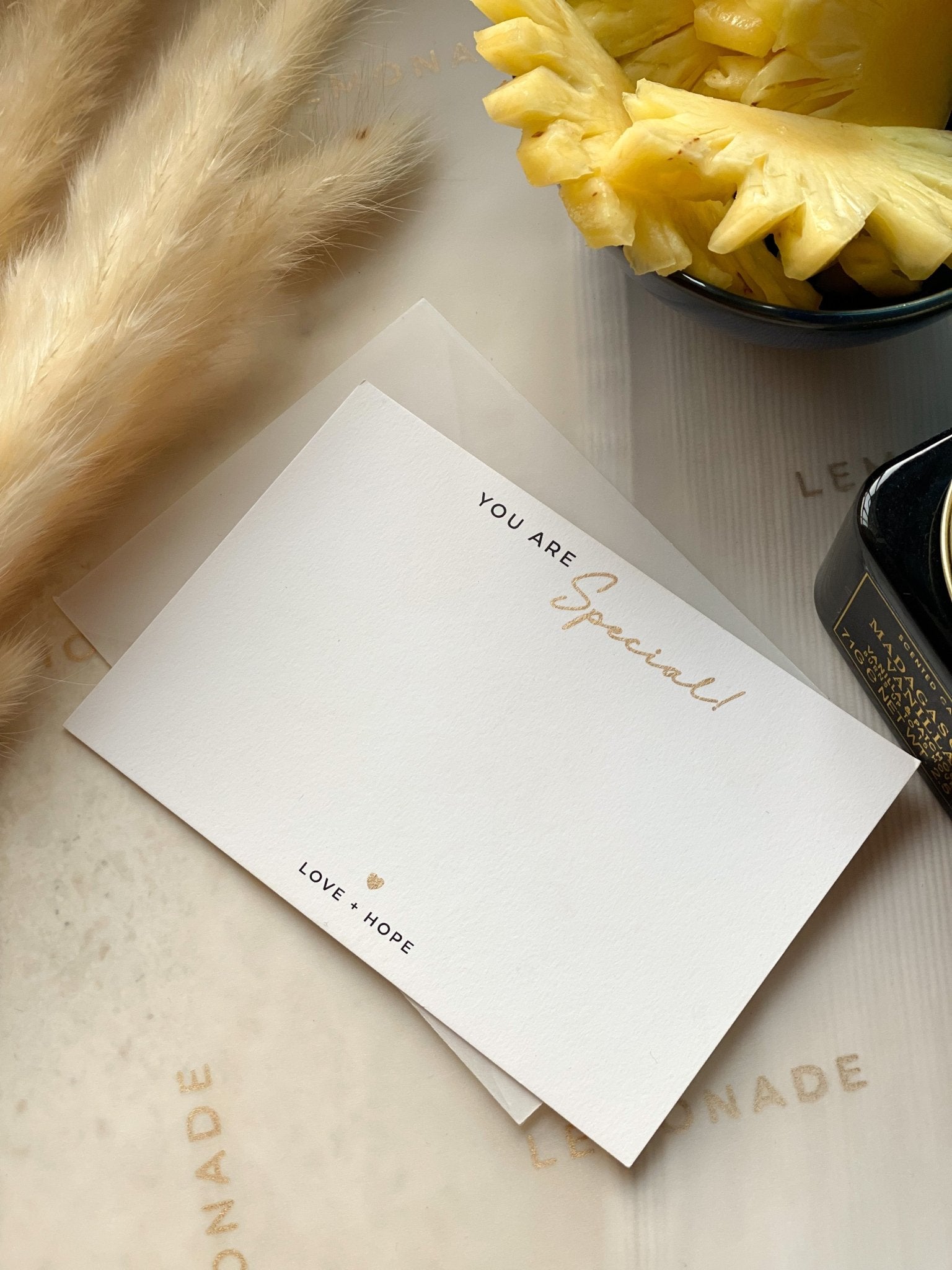 Pre Design - Gold Printed Festive Notecards - You Are Special - LemonadeStationery