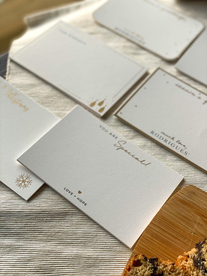 Pre Design - Gold Printed Festive Notecards - You Are Special - LemonadeStationery