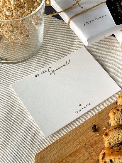 Pre Design - Gold Printed Festive Notecards - You Are Special - LemonadeStationery