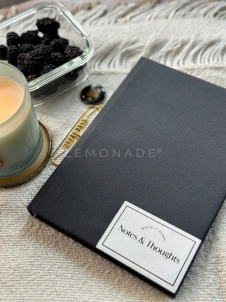 Pre Design - HardBound Notebook - Black - Notes & Thoughts - LemonadeStationery