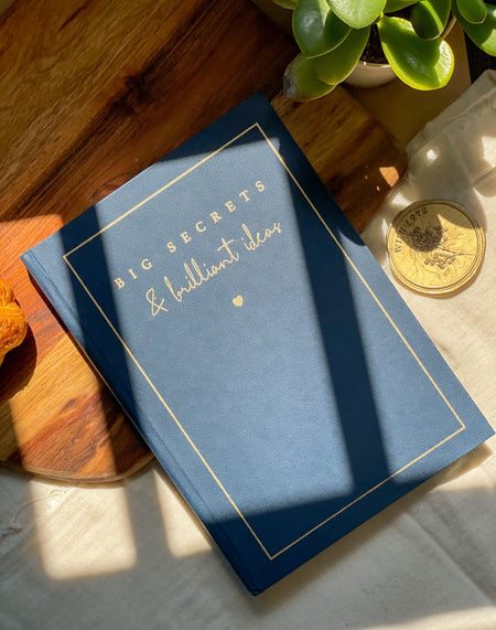 Pre Design - Hardbound Notebook - Blue - Big Secrets and Brilliant Ideas - LemonadeStationery