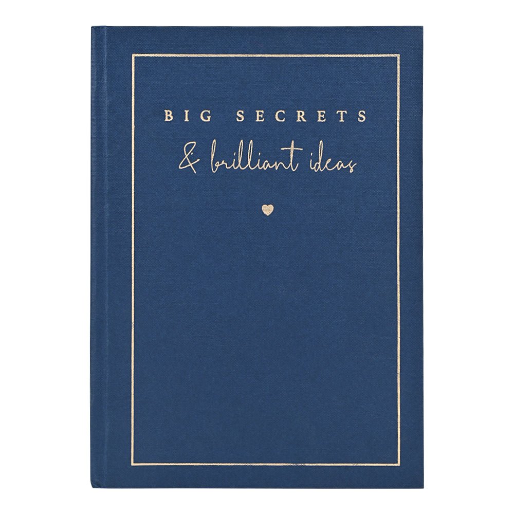 Pre Design - Hardbound Notebook - Blue - Big Secrets and Brilliant Ideas - LemonadeStationery