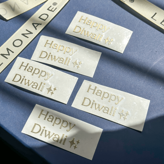 Pre Design - Metal Gold Sticker - Happy Diwali - LemonadeStationery
