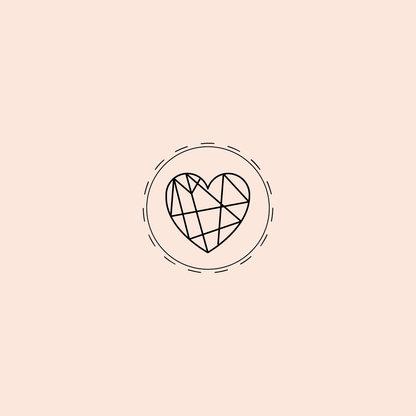 Pre-design Valentine paper embosser with geometric heart design – custom embossing stamp by Lemonade