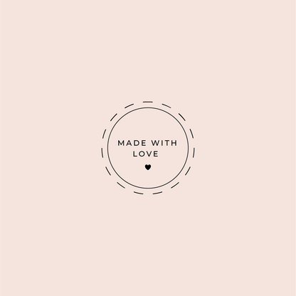 Pre-design paper embosser with “Made With Love” design – embossing stamp for stationery, cards, and packaging