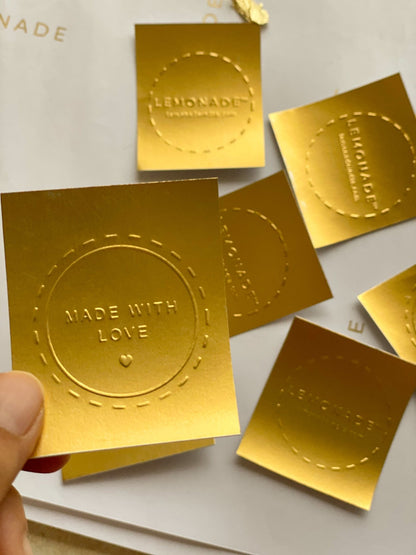 Pre-design paper embosser with “Made With Love” design – embossing stamp for stationery, cards, and packaging