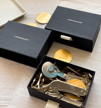 Pre-design paper embosser with “Made With Love” design – embossing stamp for stationery, cards, and packaging